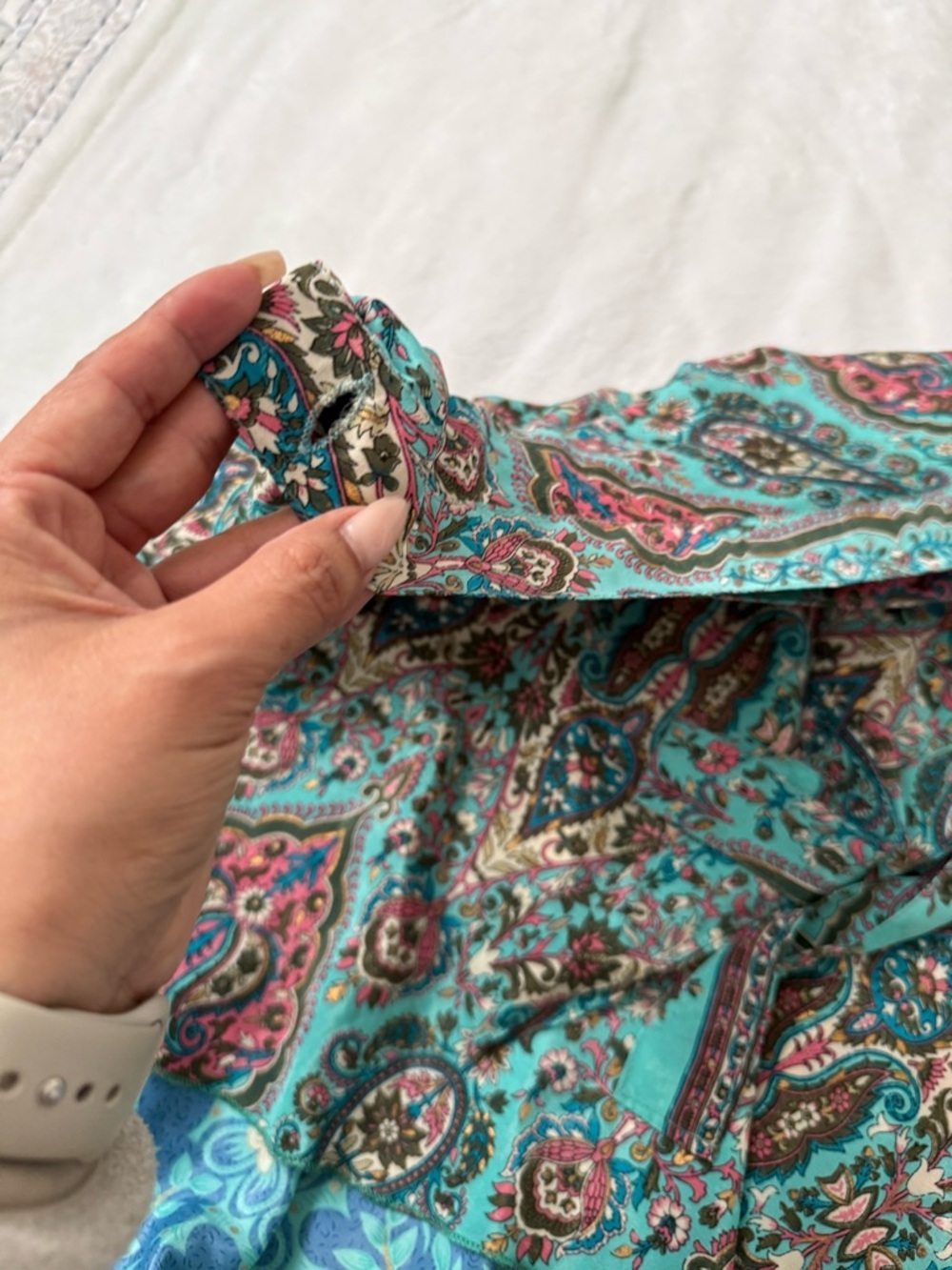 Earthbound Trading Co Wrap Skirt One Size Boho Paisley Floral Festival Gypsy OS - Picture 7 of 7
